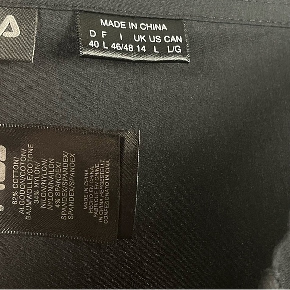 Fila Large Matte Black Drawstring Hiking Pants Roll Up Convertible Outdoor Camp - Picture 8 of 10